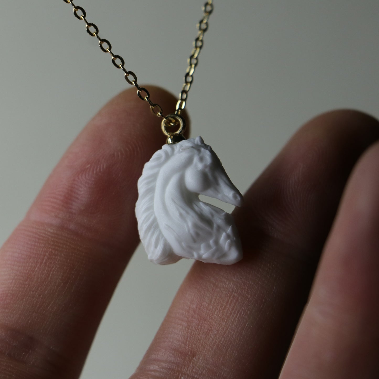 Marble Lion 925 Silver Gold Plated Necklace