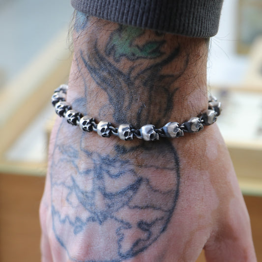 925 Gümüş Kurukafa Bileklik