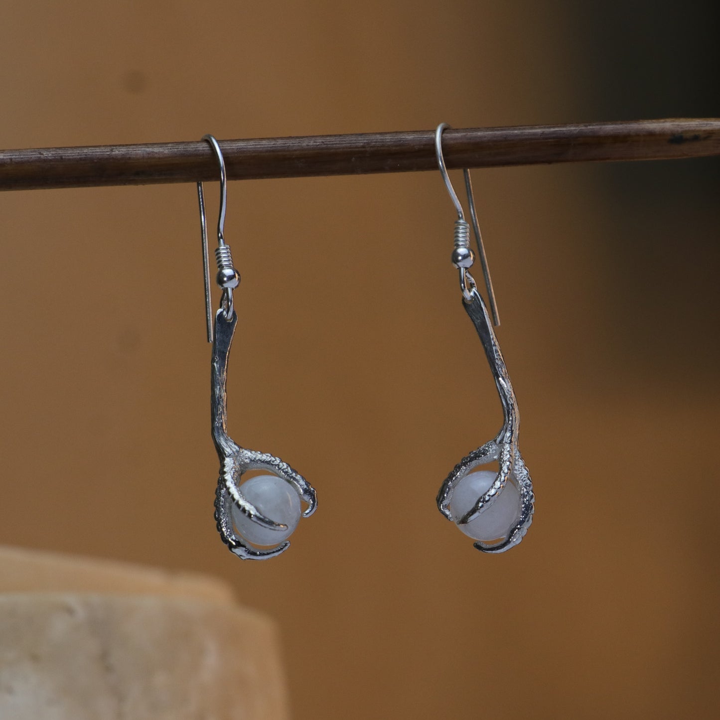 Garnet Claw Earrings