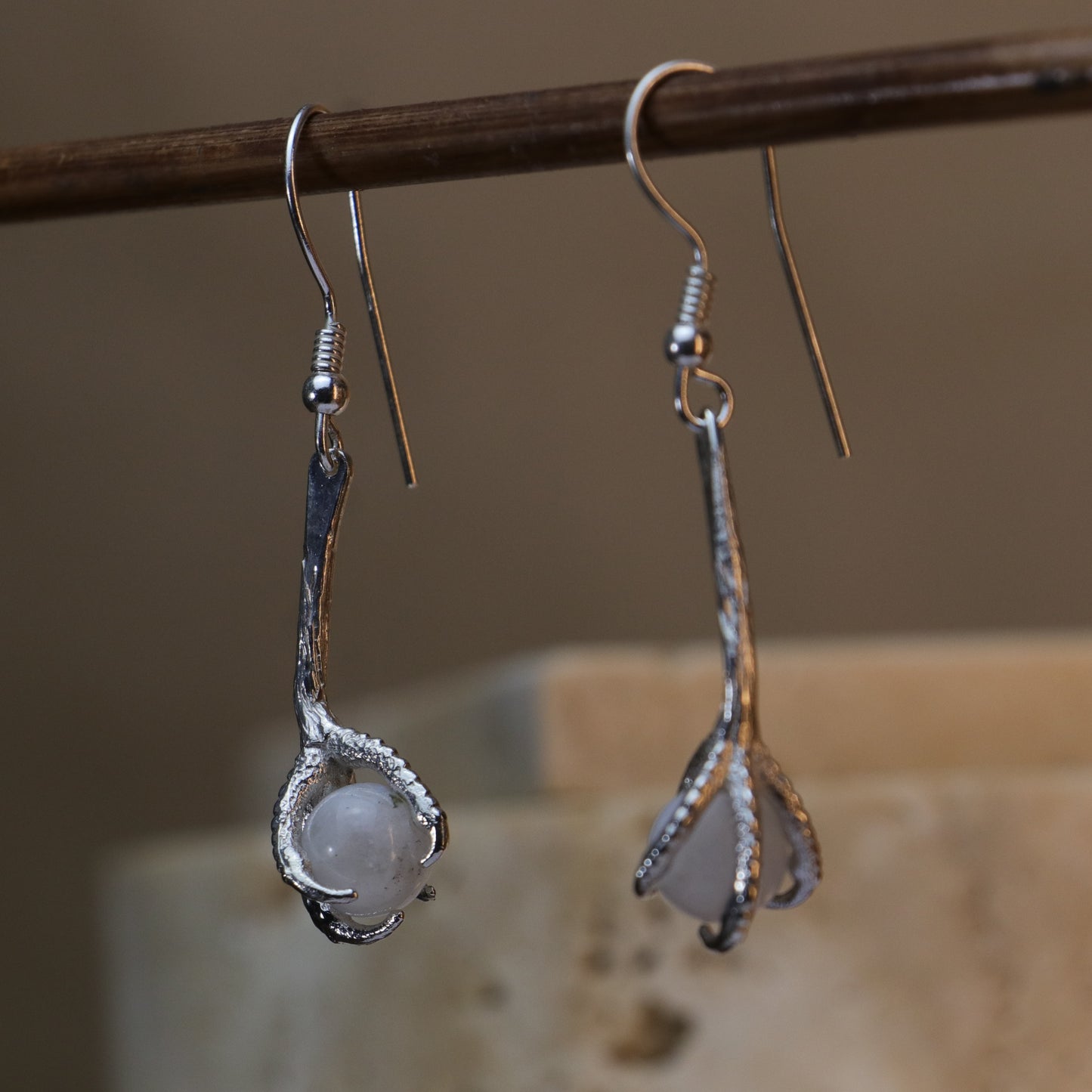 Garnet Claw Earrings