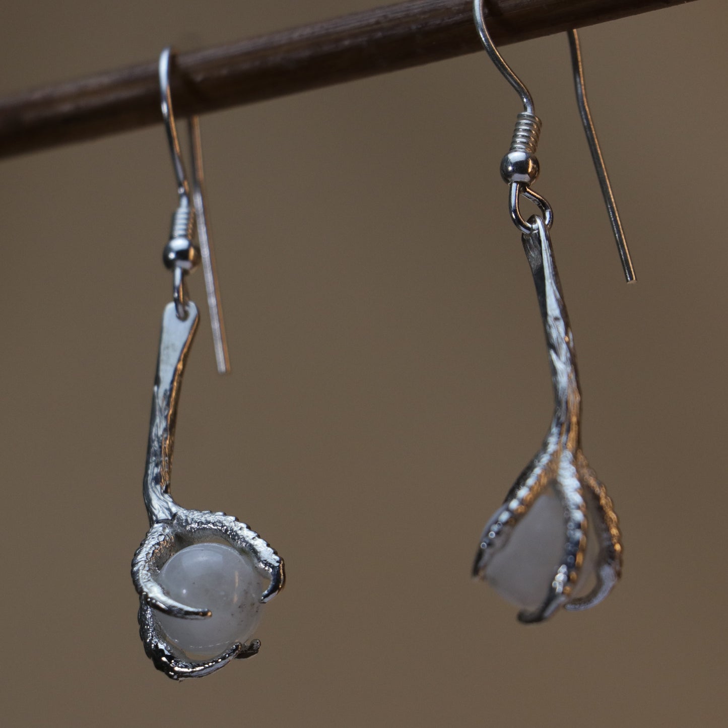 Garnet Claw Earrings