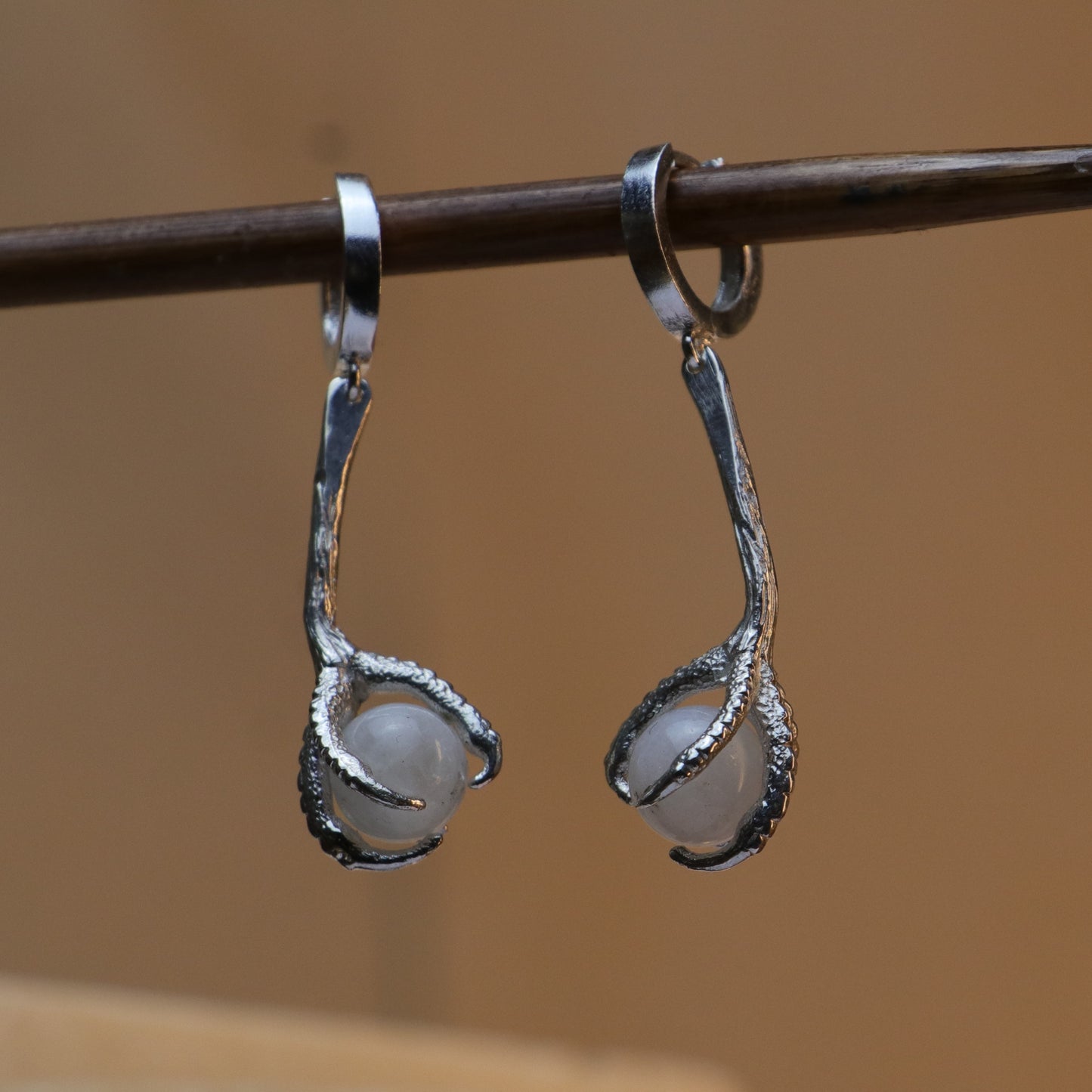 Garnet Claw Earrings