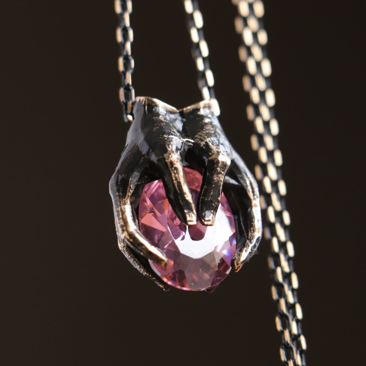 Drop Garnet Stone Palm Necklace