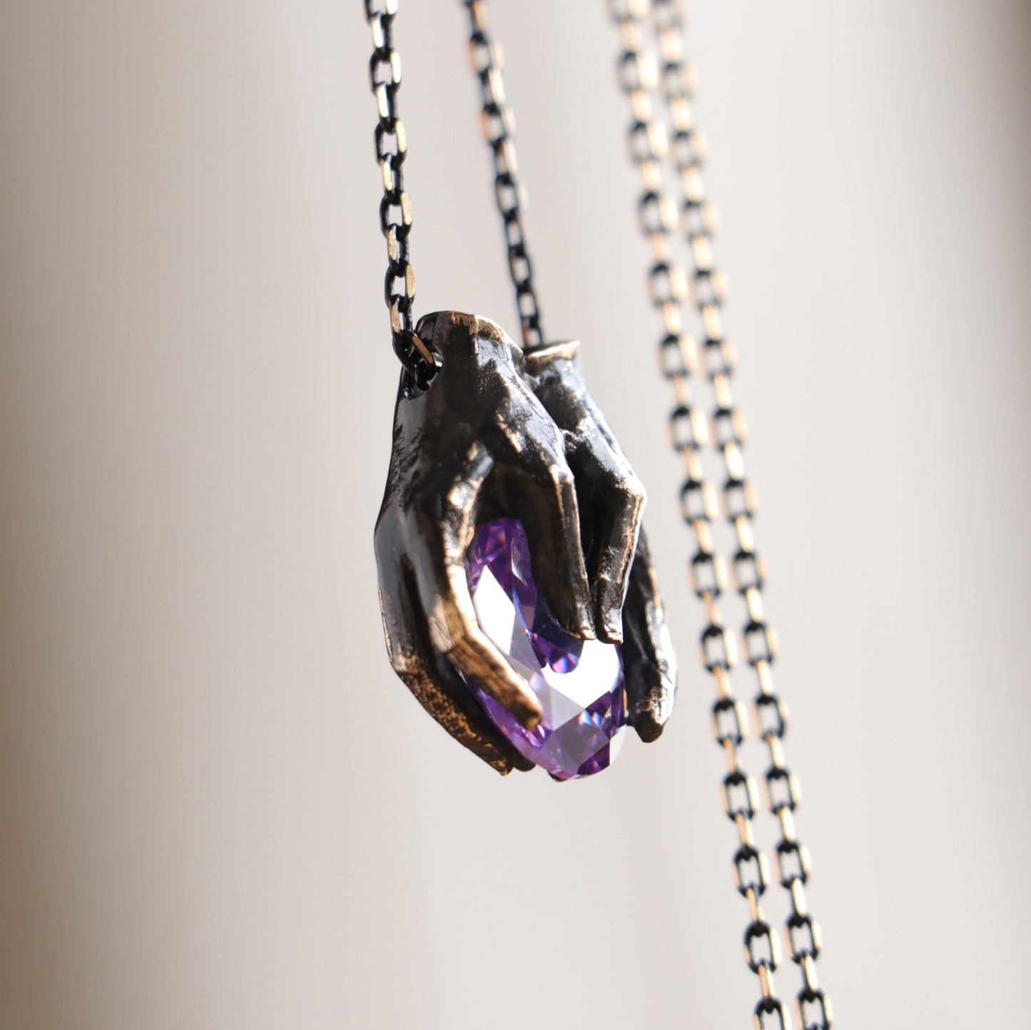 Drop Garnet Stone Palm Necklace