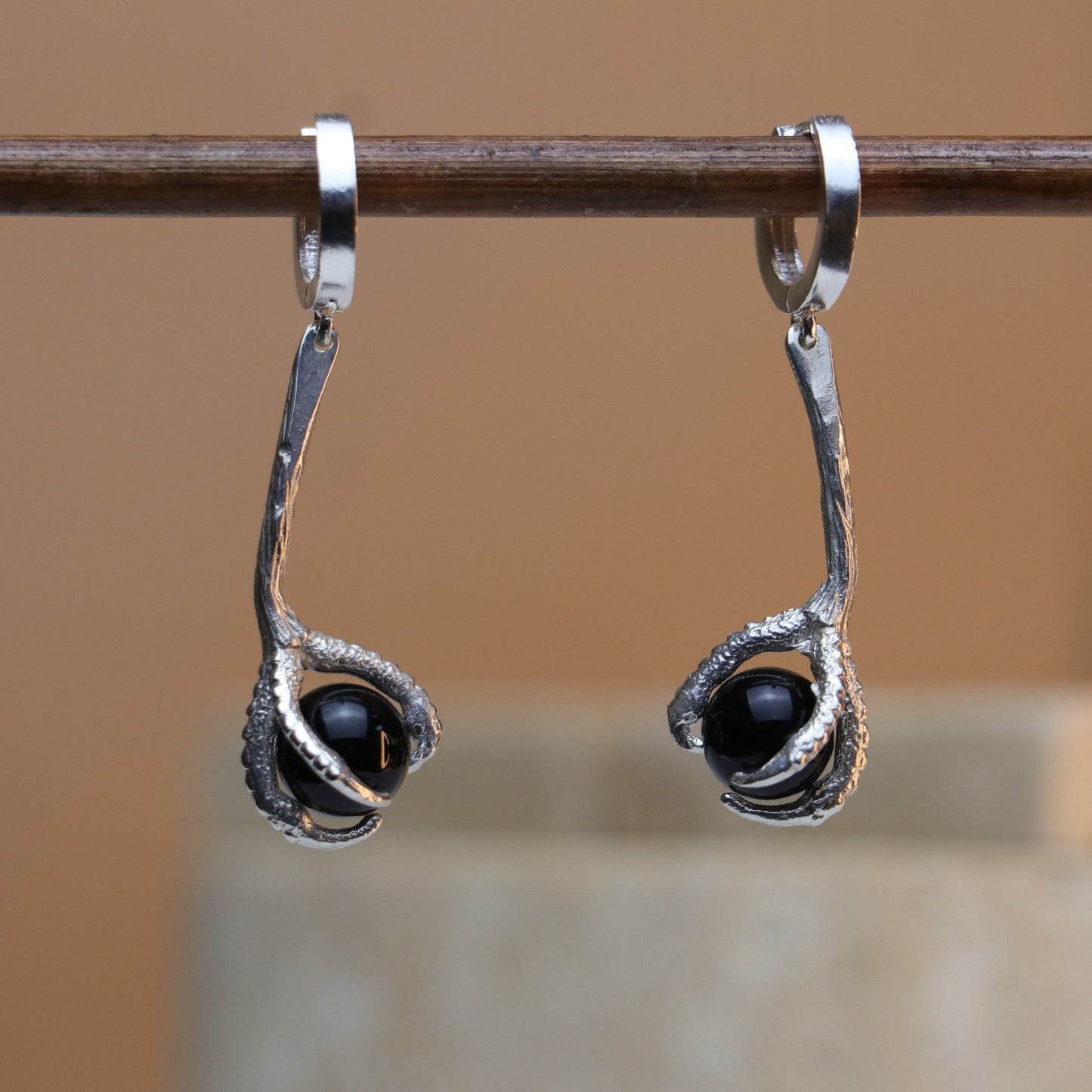 Garnet Claw Earrings