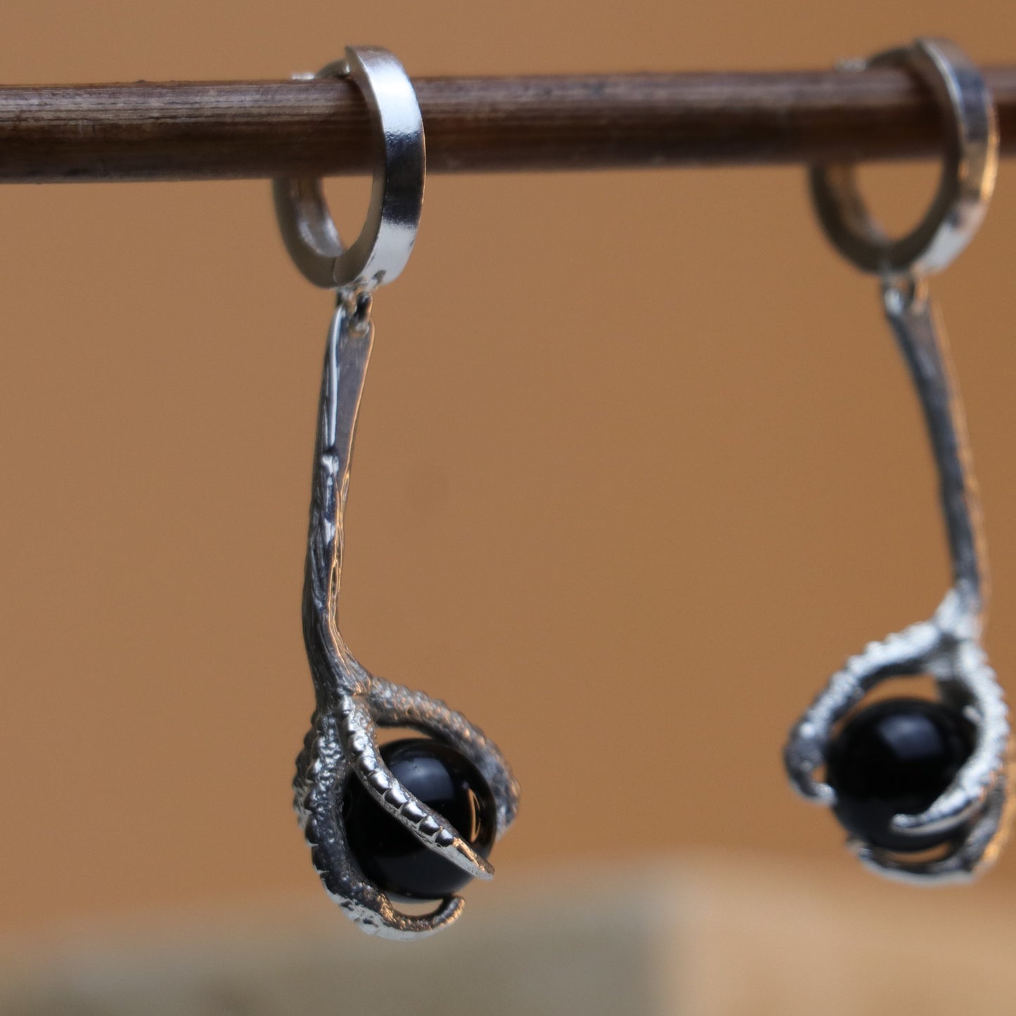 Garnet Claw Earrings