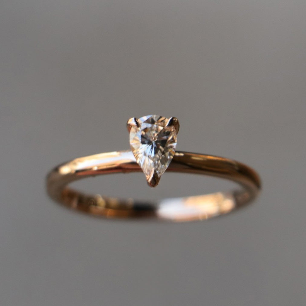 0.39 Carat Drop Diamond Ring 