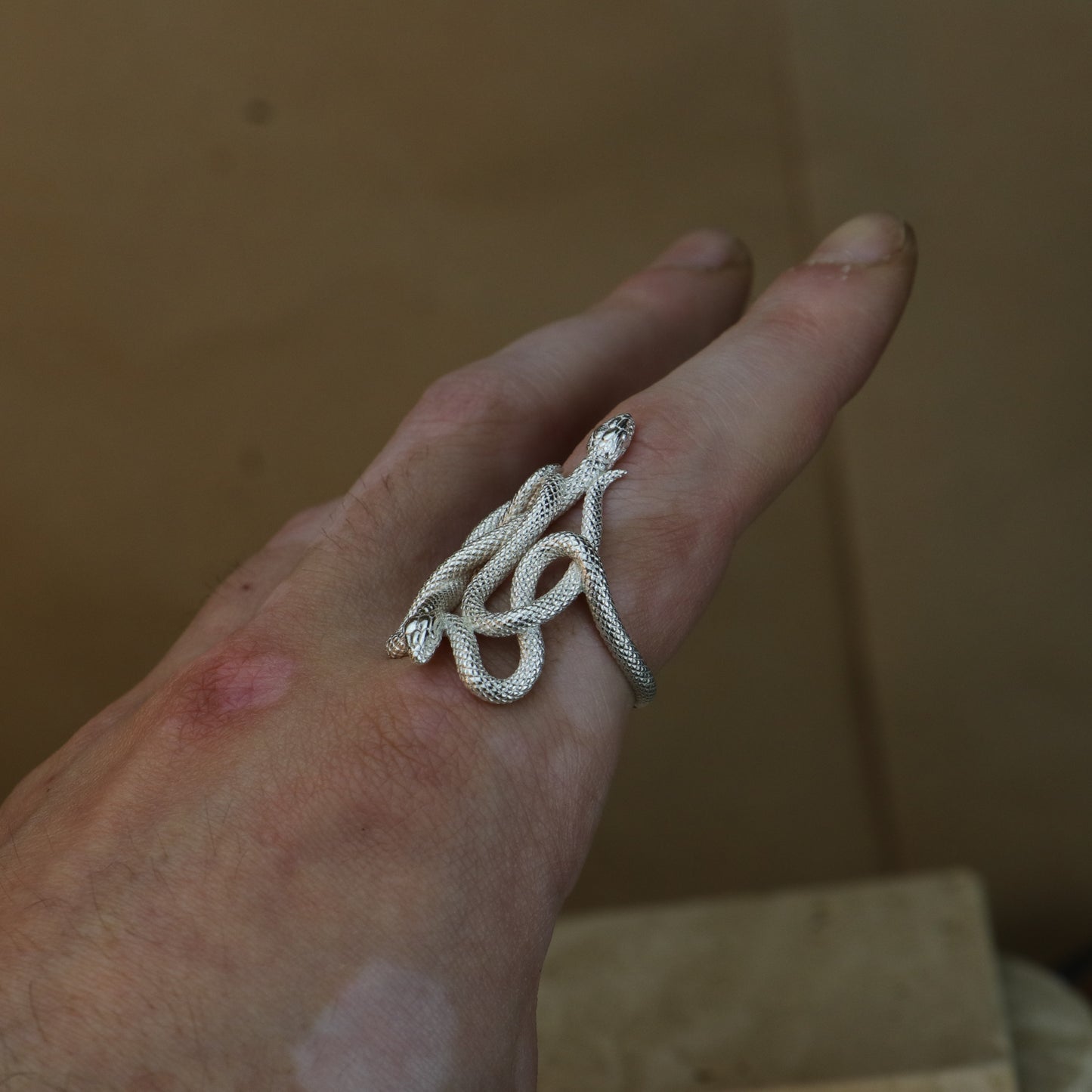 Amber Octopus 925 Silver Ring