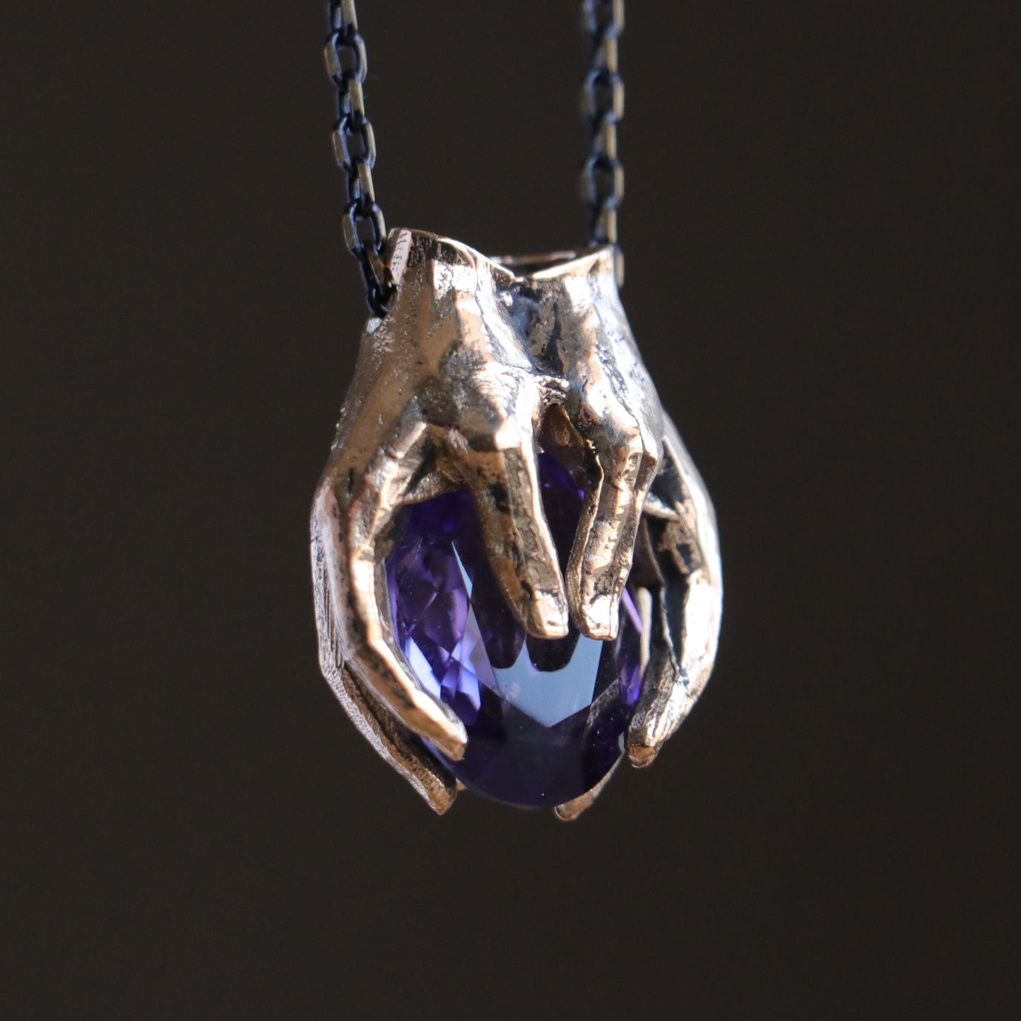 Drop Garnet Stone Palm Necklace