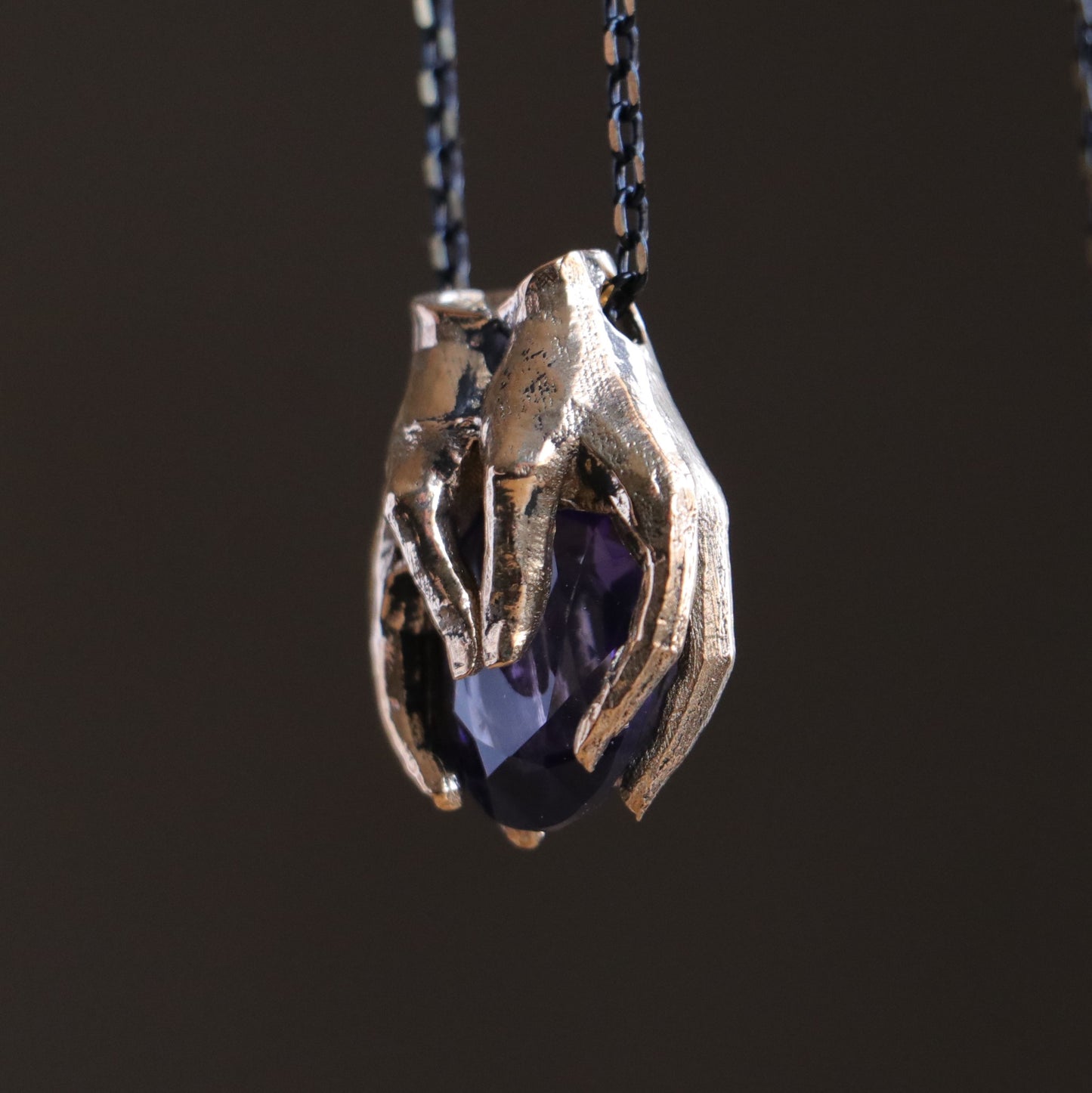 Drop Garnet Stone Palm Necklace