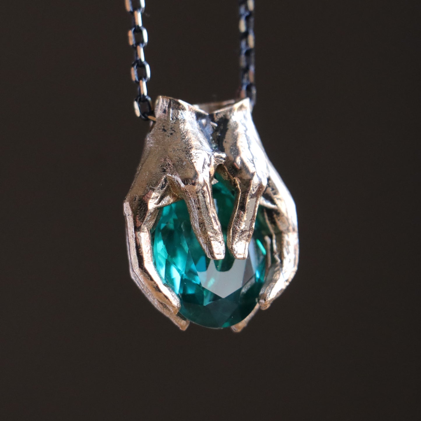 Drop Garnet Stone Palm Necklace