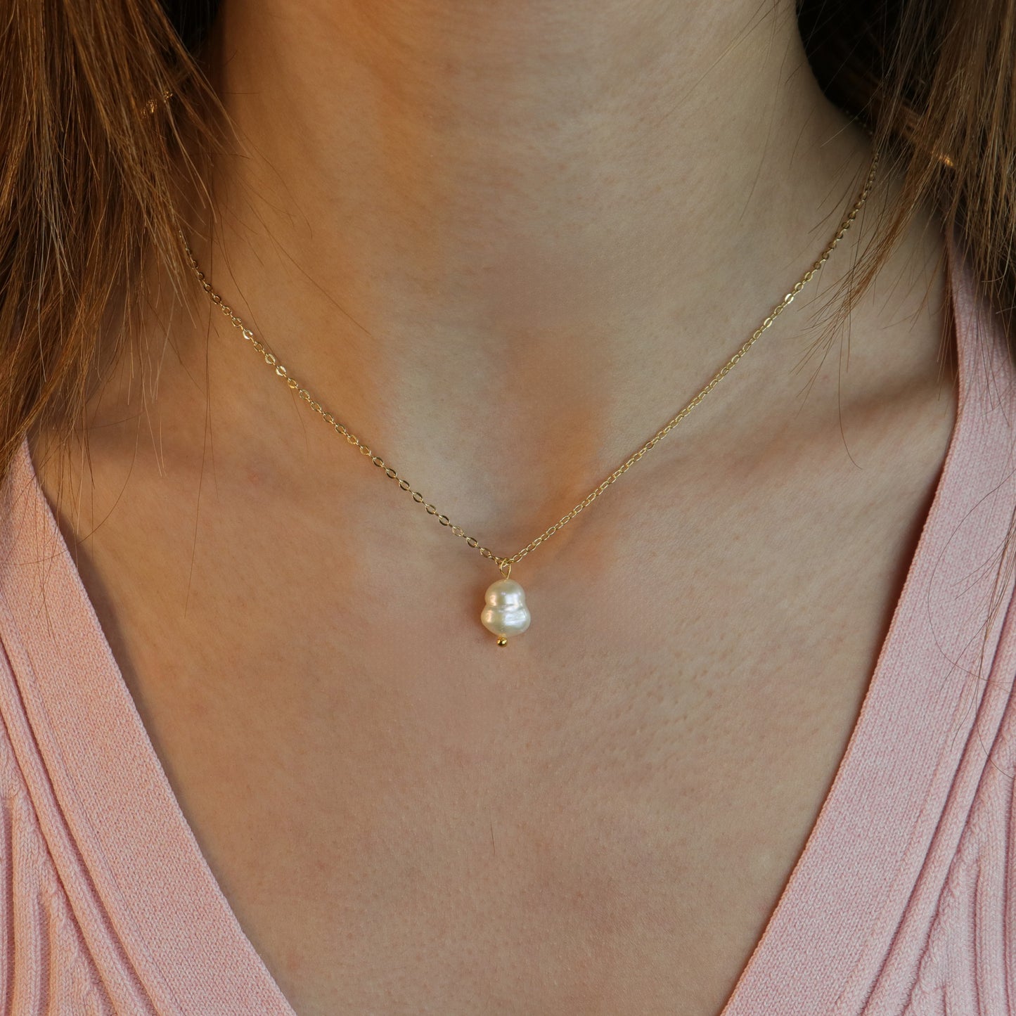 Amorf İnci Küpe Kolye Set