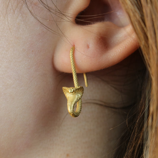 Kobra Yılan 925 Gümüş Küpe (Tüm Maden Seçenekleri)