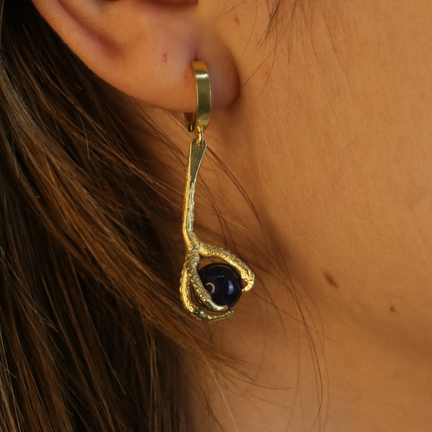 Garnet Claw Earrings