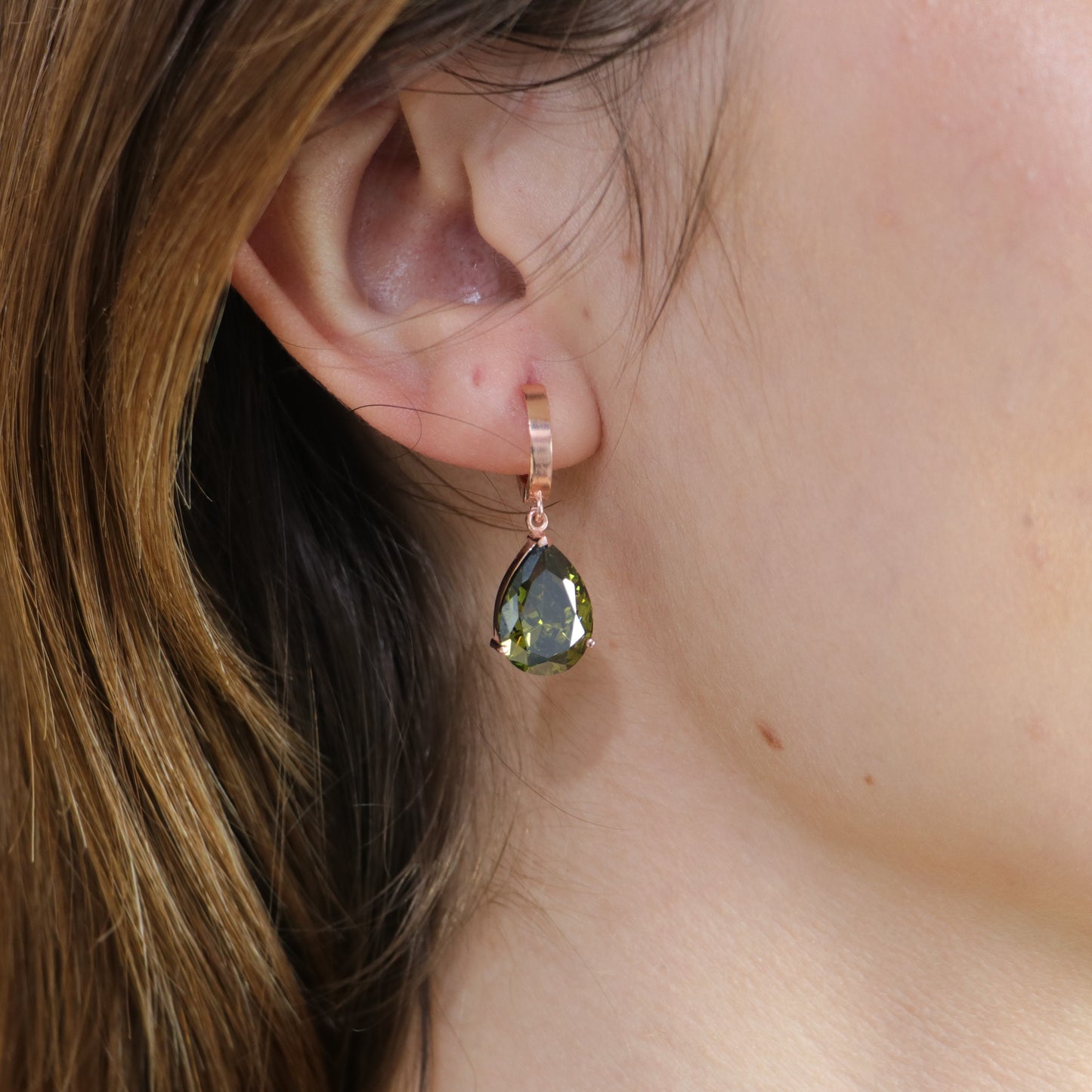 925 Silver Earring with Drop Jade Stone