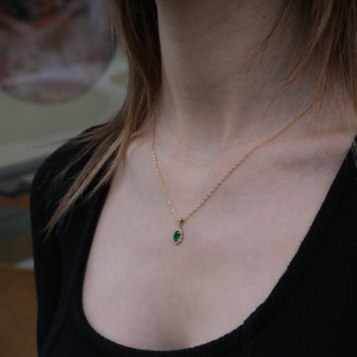 Oval Safir ve Mozanit Taşlı 925 Gümüş Kolye (Tüm Taş ve Maden Seçenekleri)