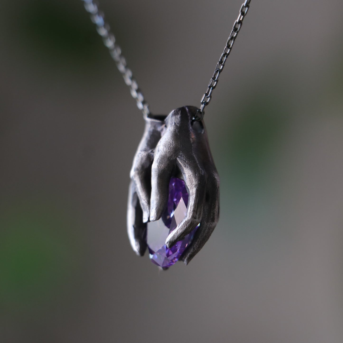 Drop Garnet Stone Palm Necklace