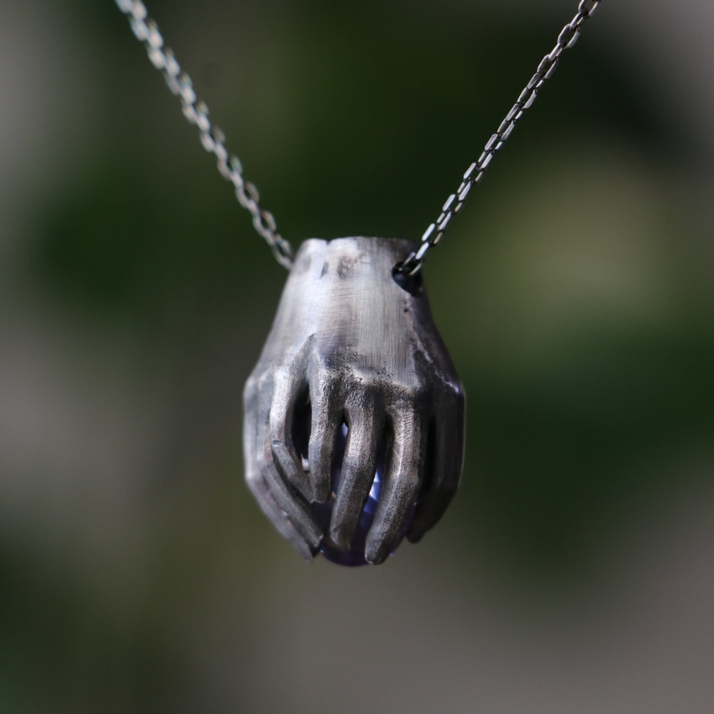 Drop Garnet Stone Palm Necklace