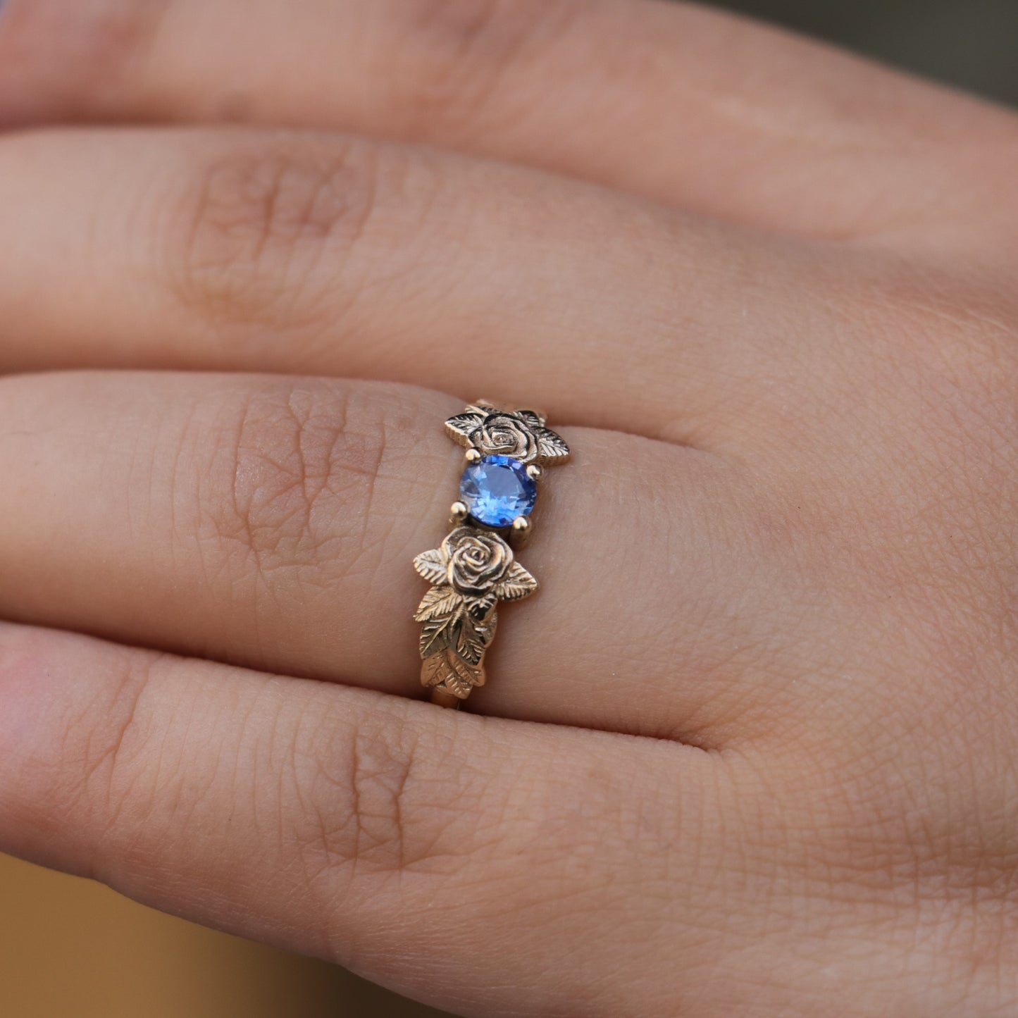 Leaves Moissanite 925 Silver Gold Plated Ring