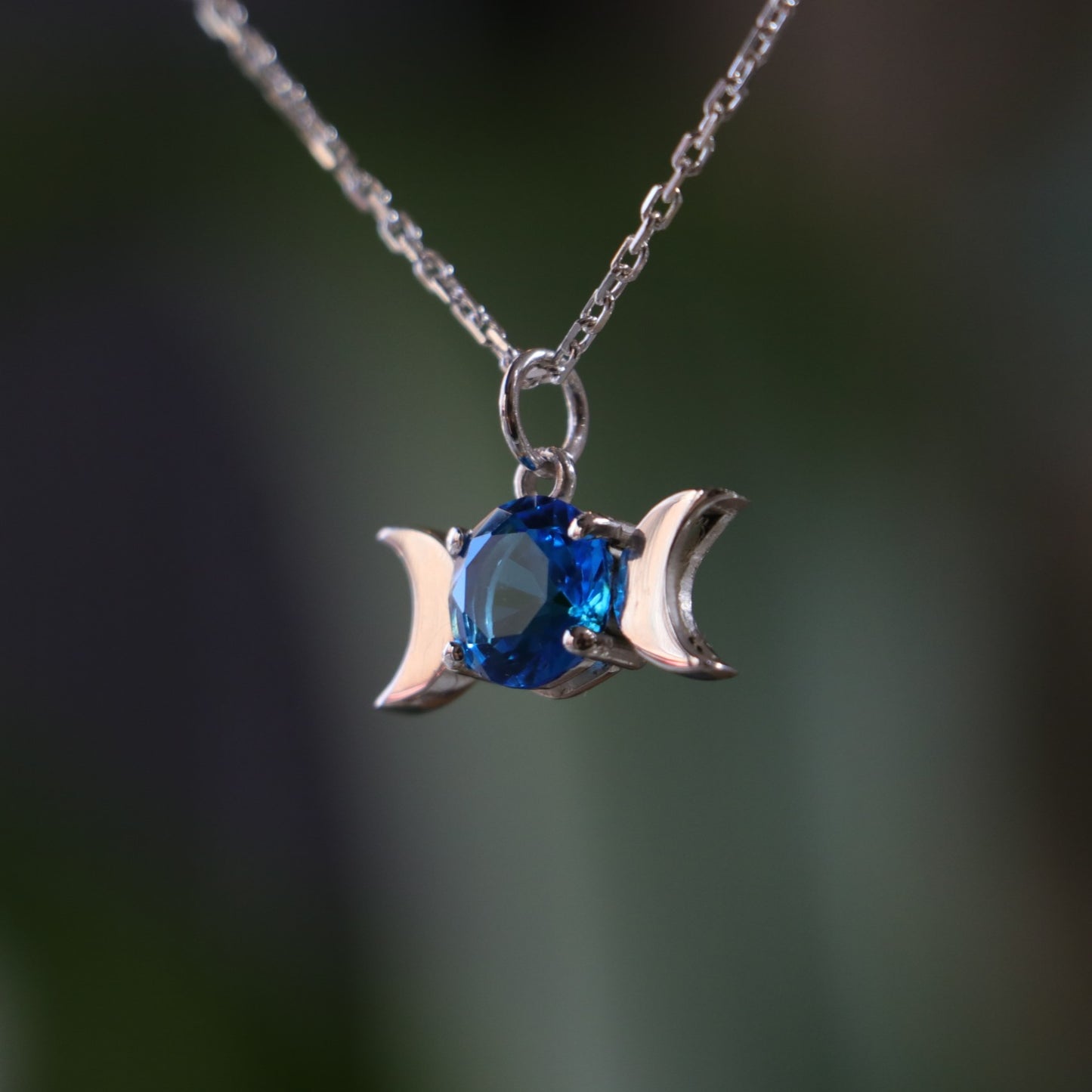 Moon Goddess Pink Quartz 925 Silver Necklace