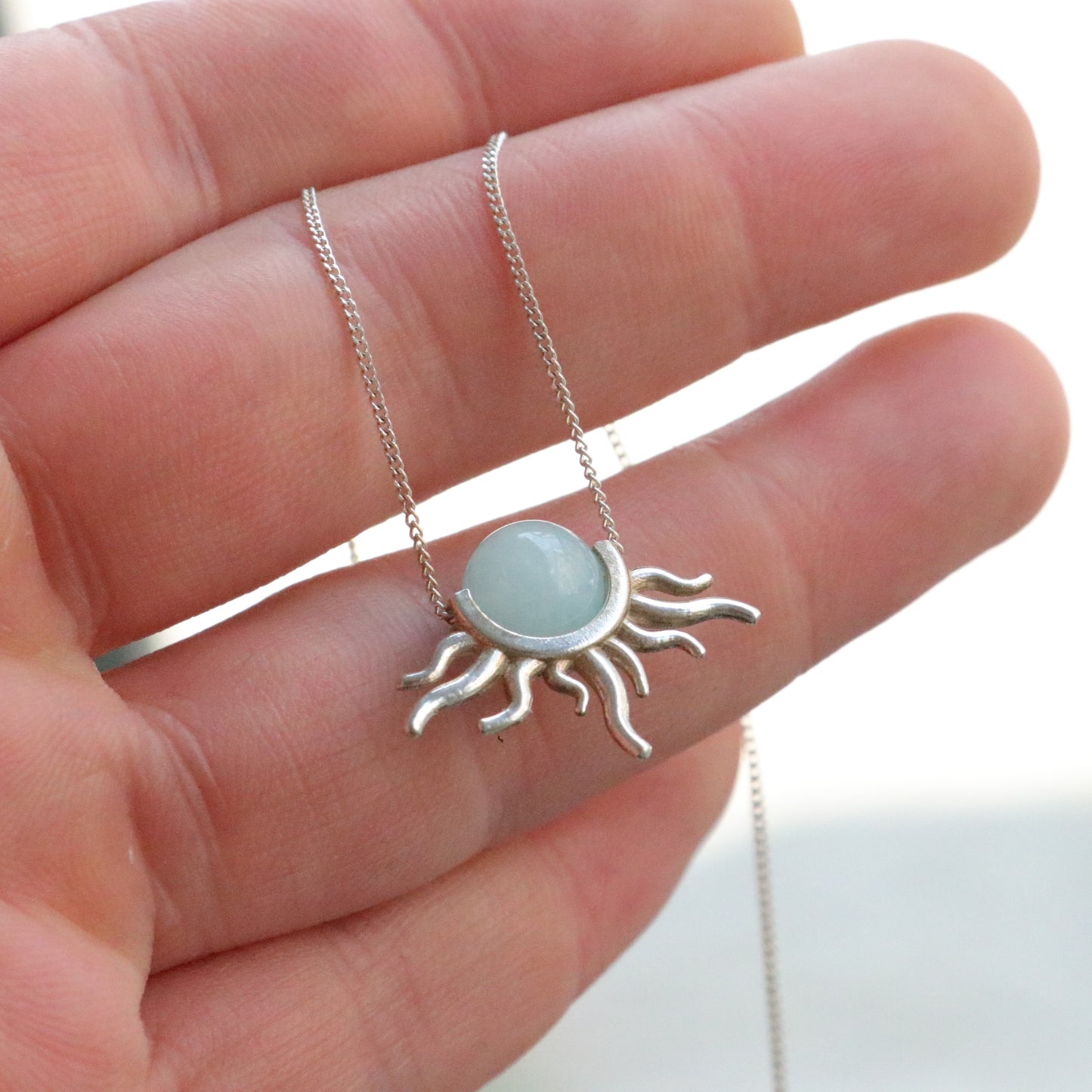 Ametist Güneş 925 Gümüş Kolye (Tüm Taşlar)