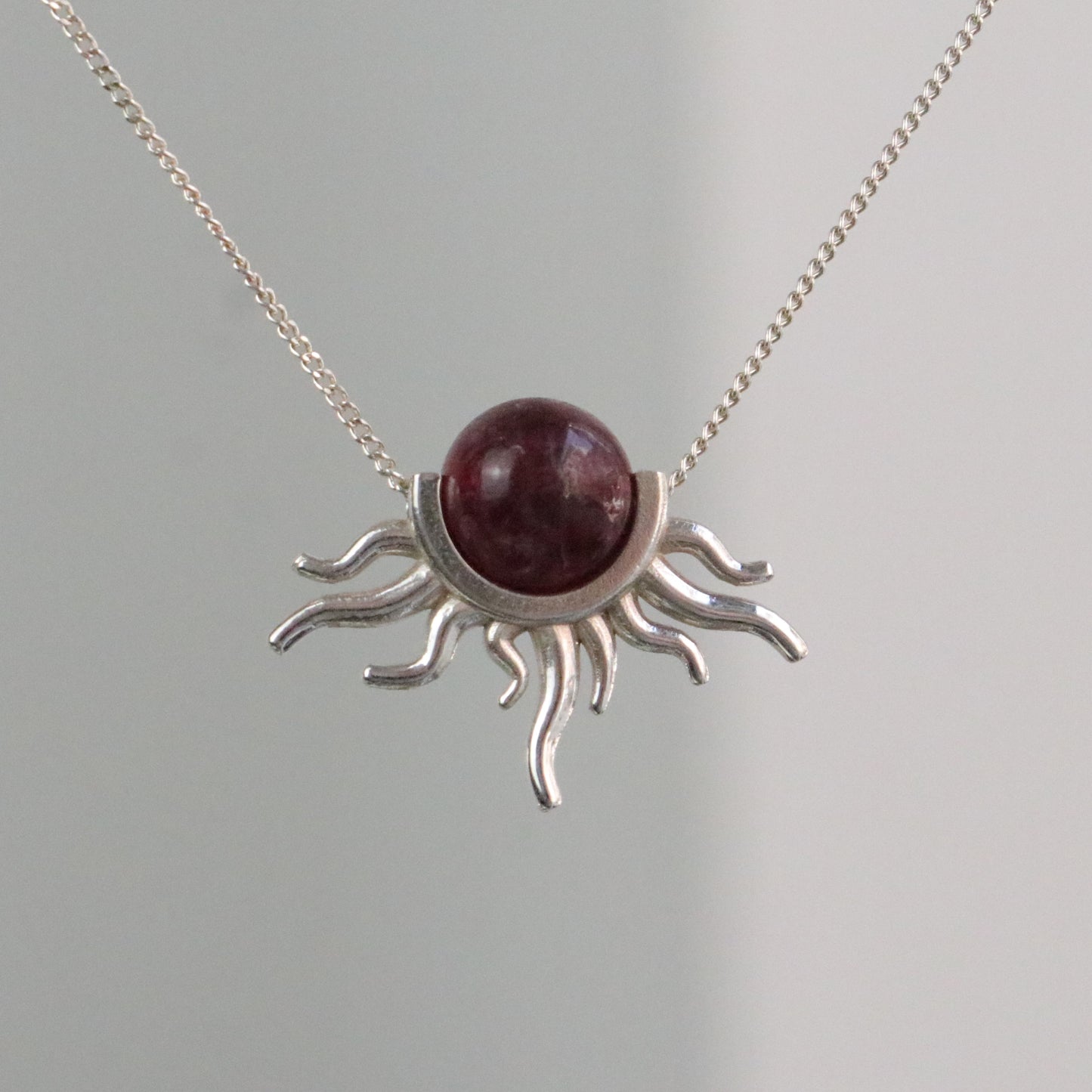 Güneş Ametist Kolye (Tüm Taş ve Maden Seçenekleri)