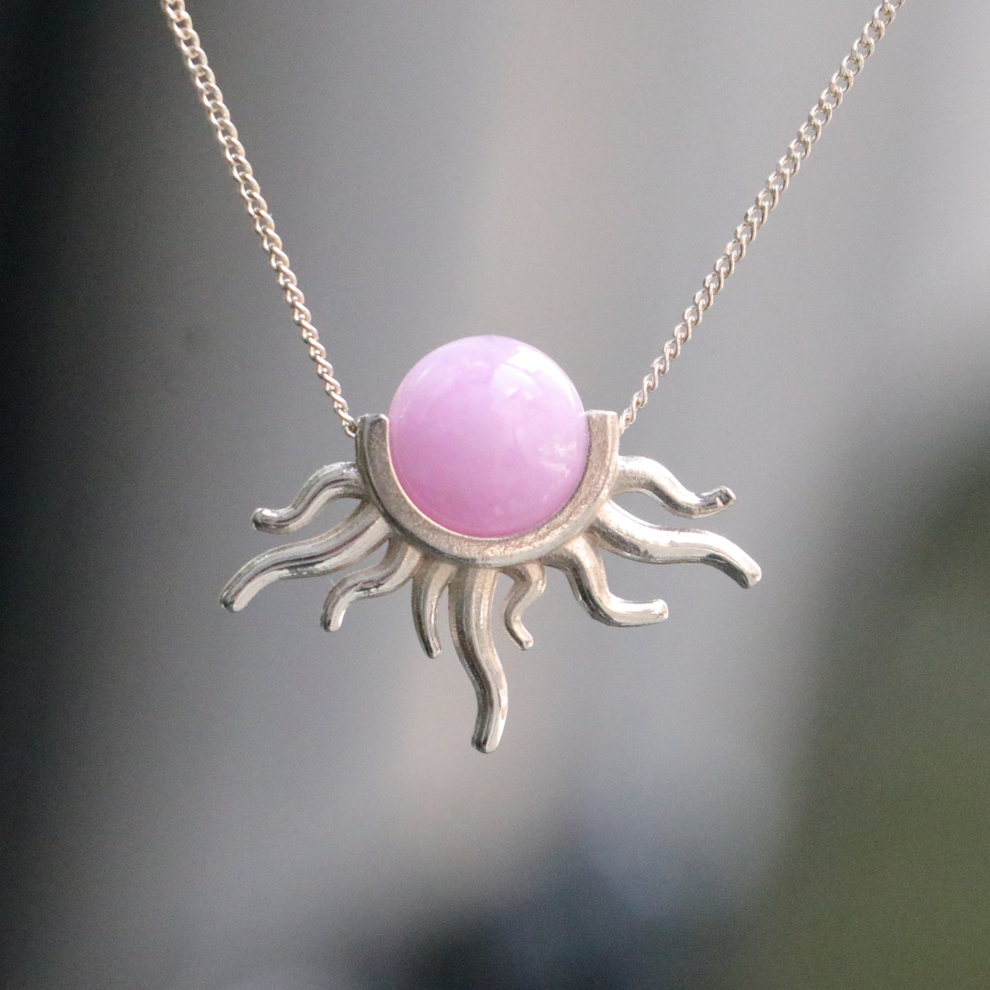 Ametist Güneş 925 Gümüş Kolye (Tüm Taşlar)