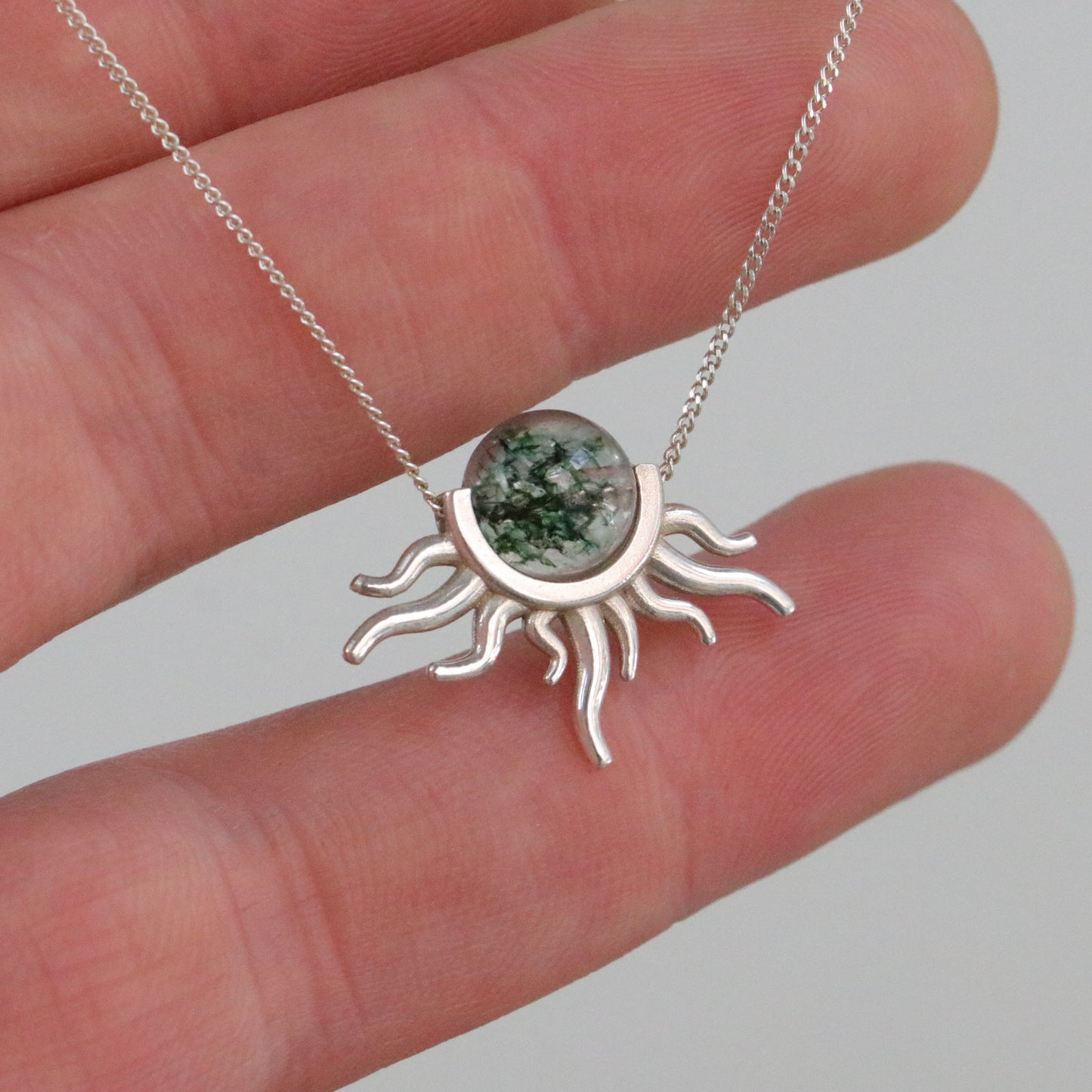 Güneş Ametist Kolye (Tüm Taş ve Maden Seçenekleri)