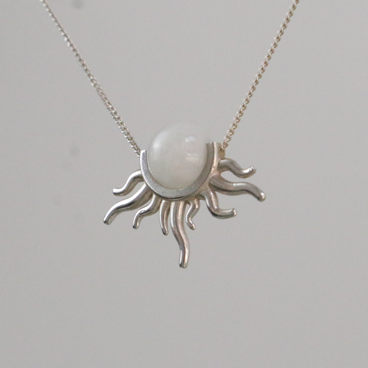 Ametist Güneş 925 Gümüş Kolye (Tüm Taşlar)