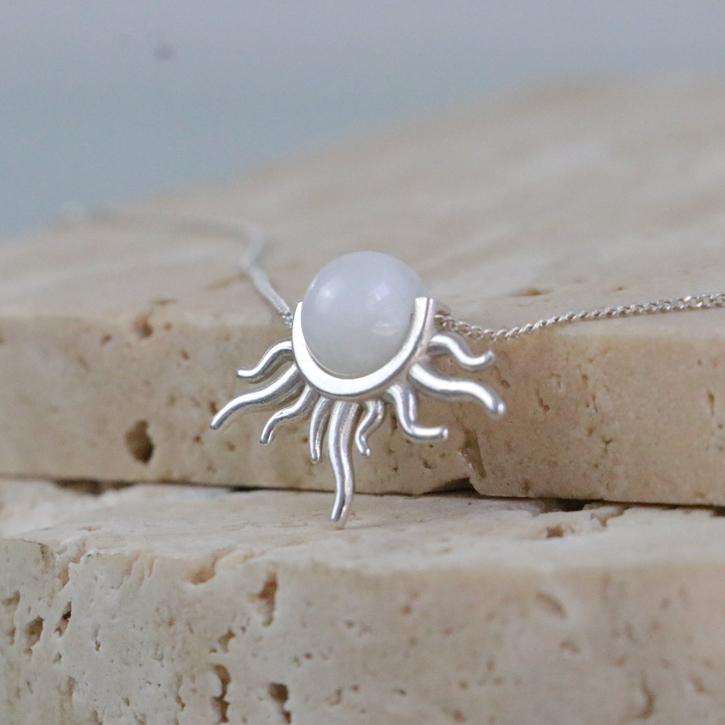 Ametist Güneş 925 Gümüş Kolye (Tüm Taşlar)