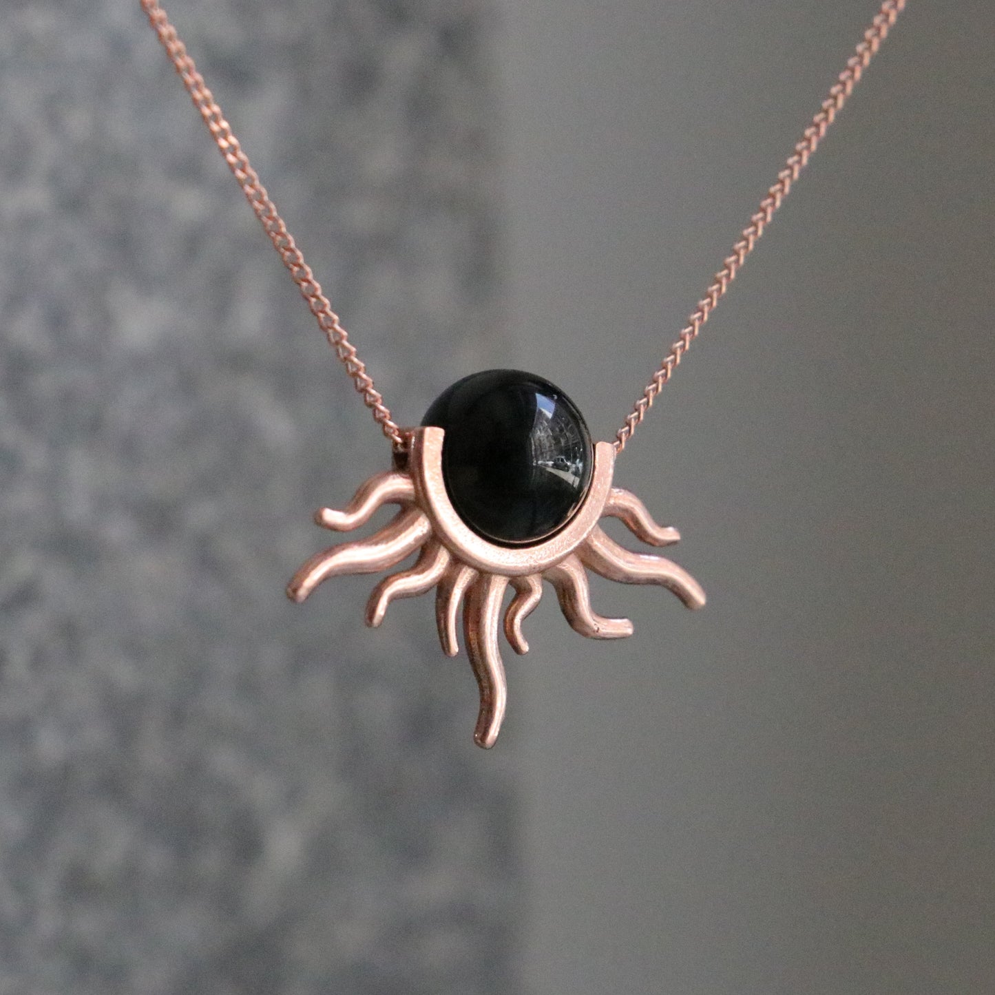 Ametist Güneş 925 Gümüş Kolye (Tüm Taşlar)