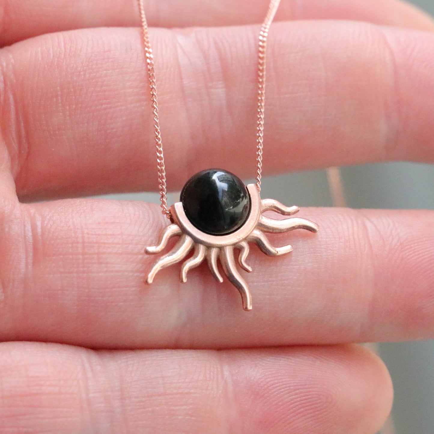 Güneş Ametist Kolye (Tüm Taş ve Maden Seçenekleri)