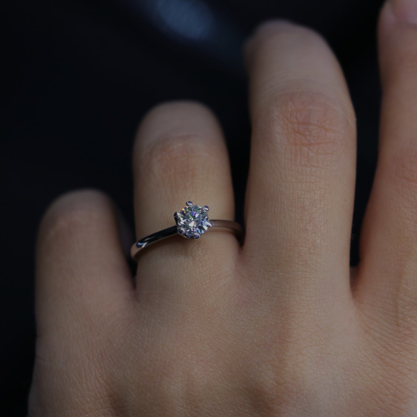 Özel Tasarım 0.58 HDR Pırlanta 14 Ayar Beyaz Altın Yüzük