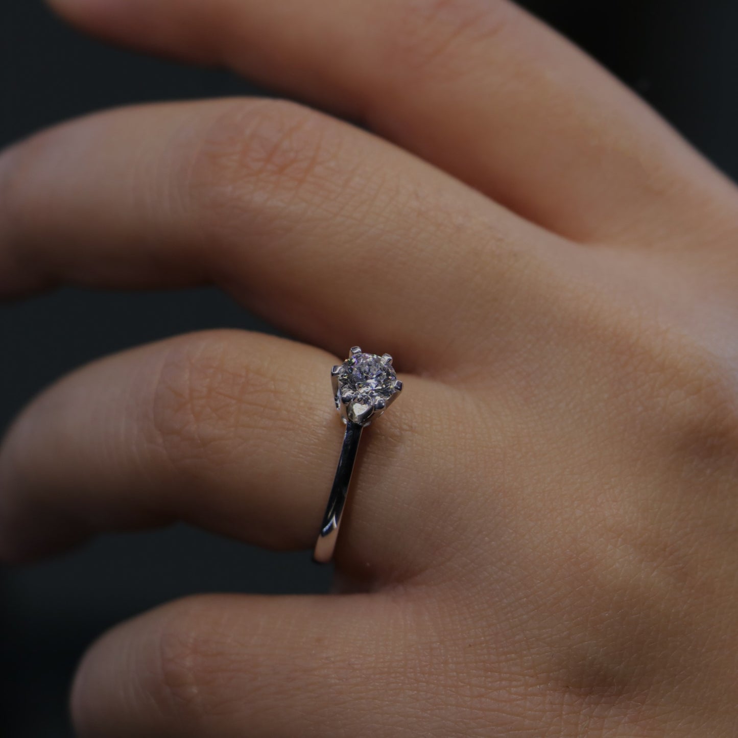 Özel Tasarım 0.58 HDR Pırlanta 14 Ayar Beyaz Altın Yüzük