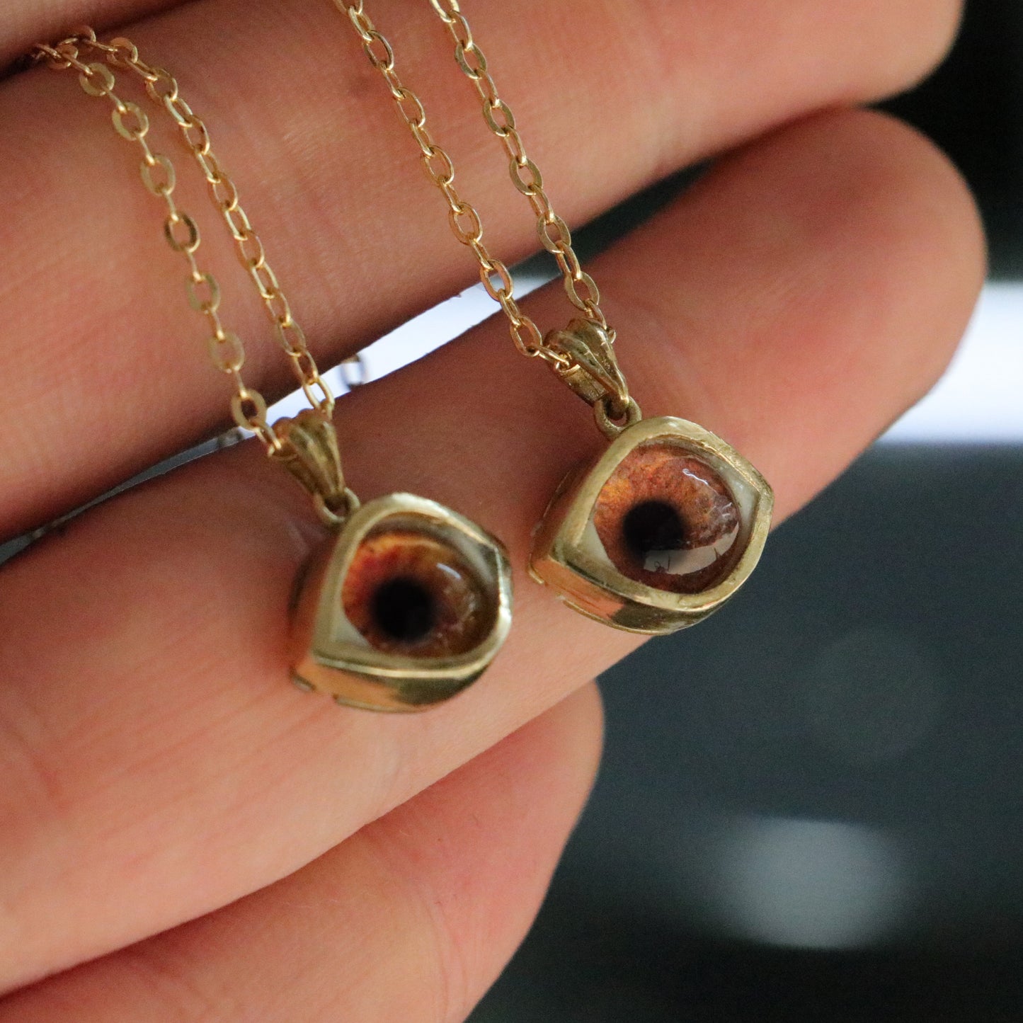 "GÖZCÜ" | Her An Koruyan Gerçekçi Ela Göz Kolye (Pirinç & 925 Gümüş)