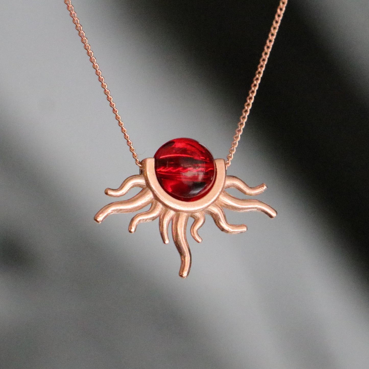 Ametist Güneş 925 Gümüş Kolye (Tüm Taşlar)