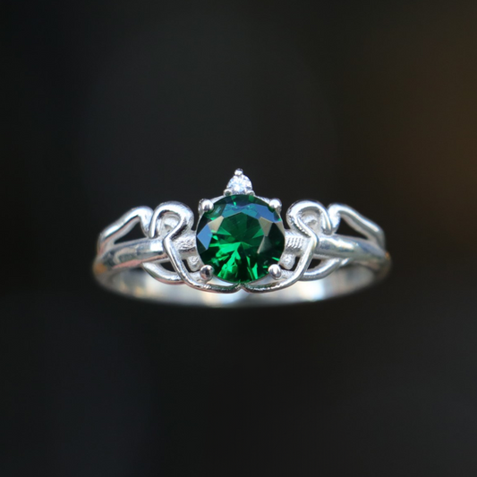 Dallar Zümrüt ve Mozanit 925 Gümüş Yüzük