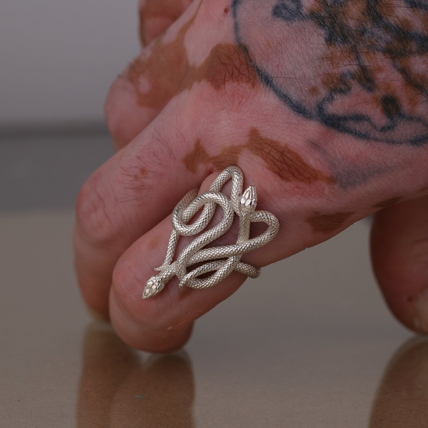 Amber Octopus 925 Silver Ring