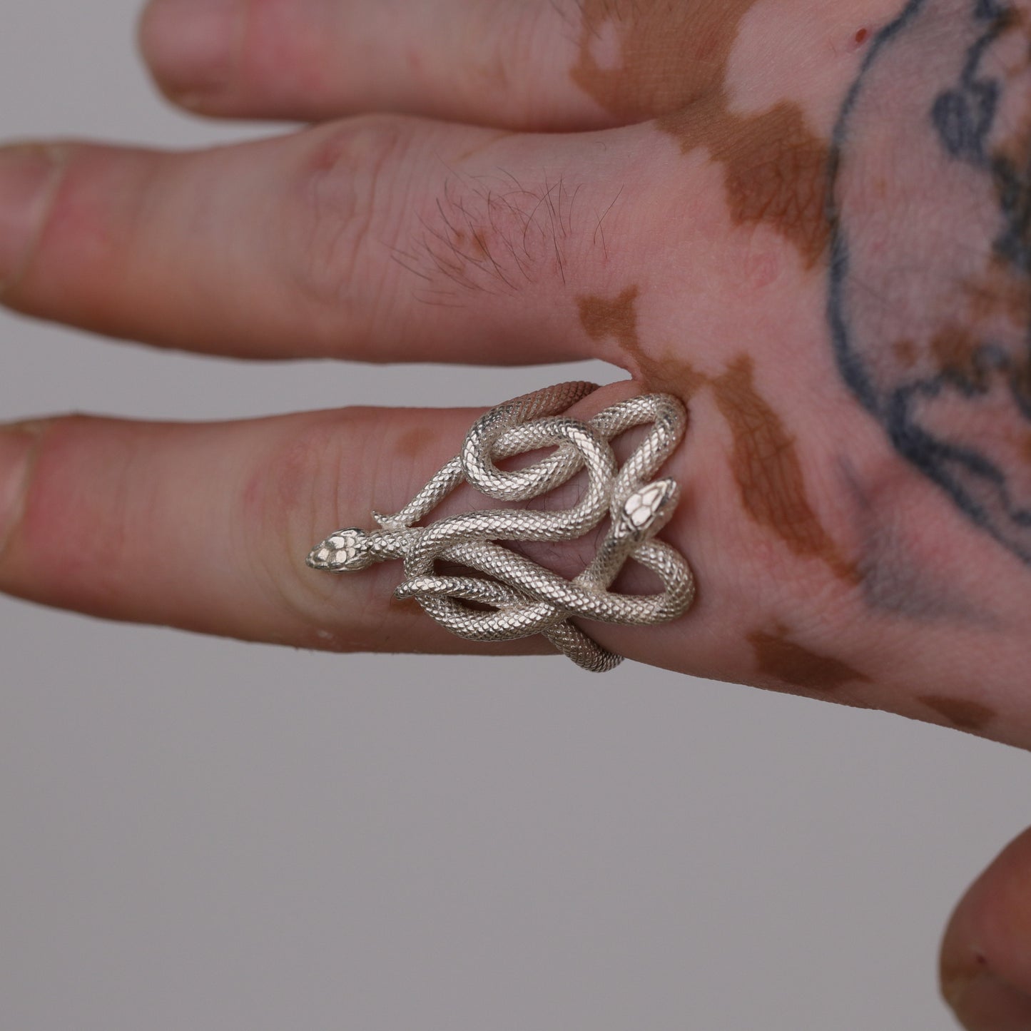 Amber Octopus 925 Silver Ring