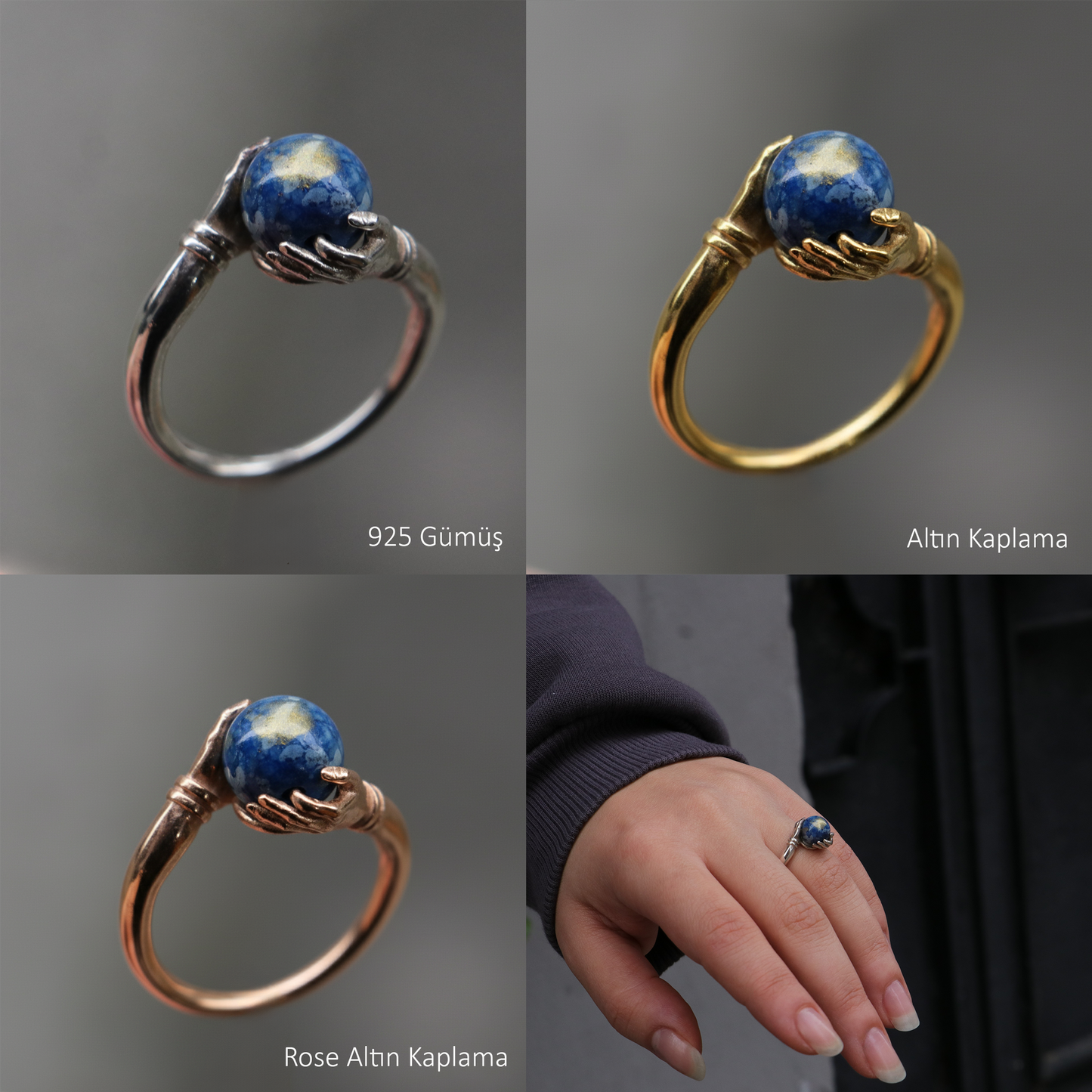 Secrets of the Universe World Lapis 925 Silver Ring