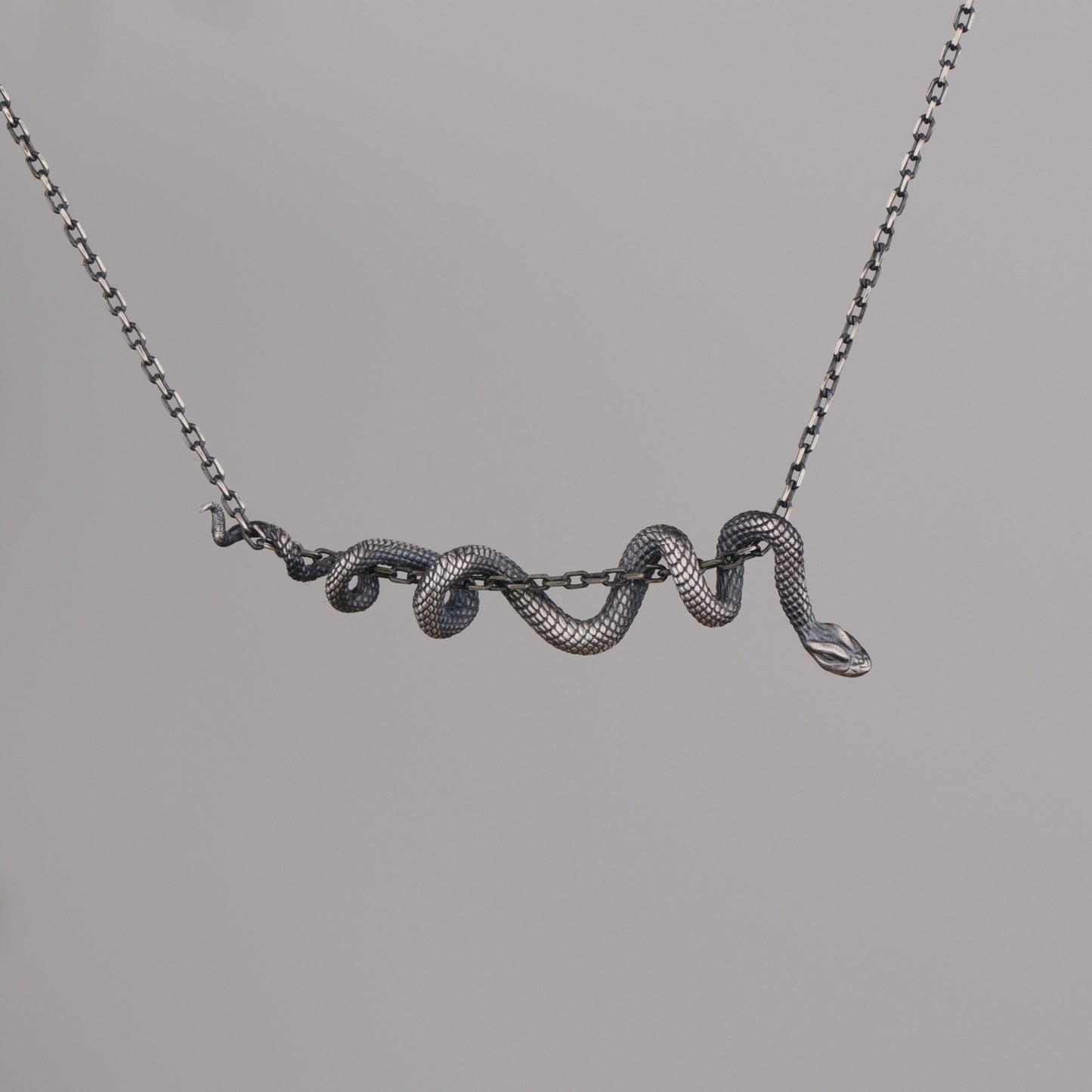 Yılan 925 Gümüş Altın Kaplama Kolye