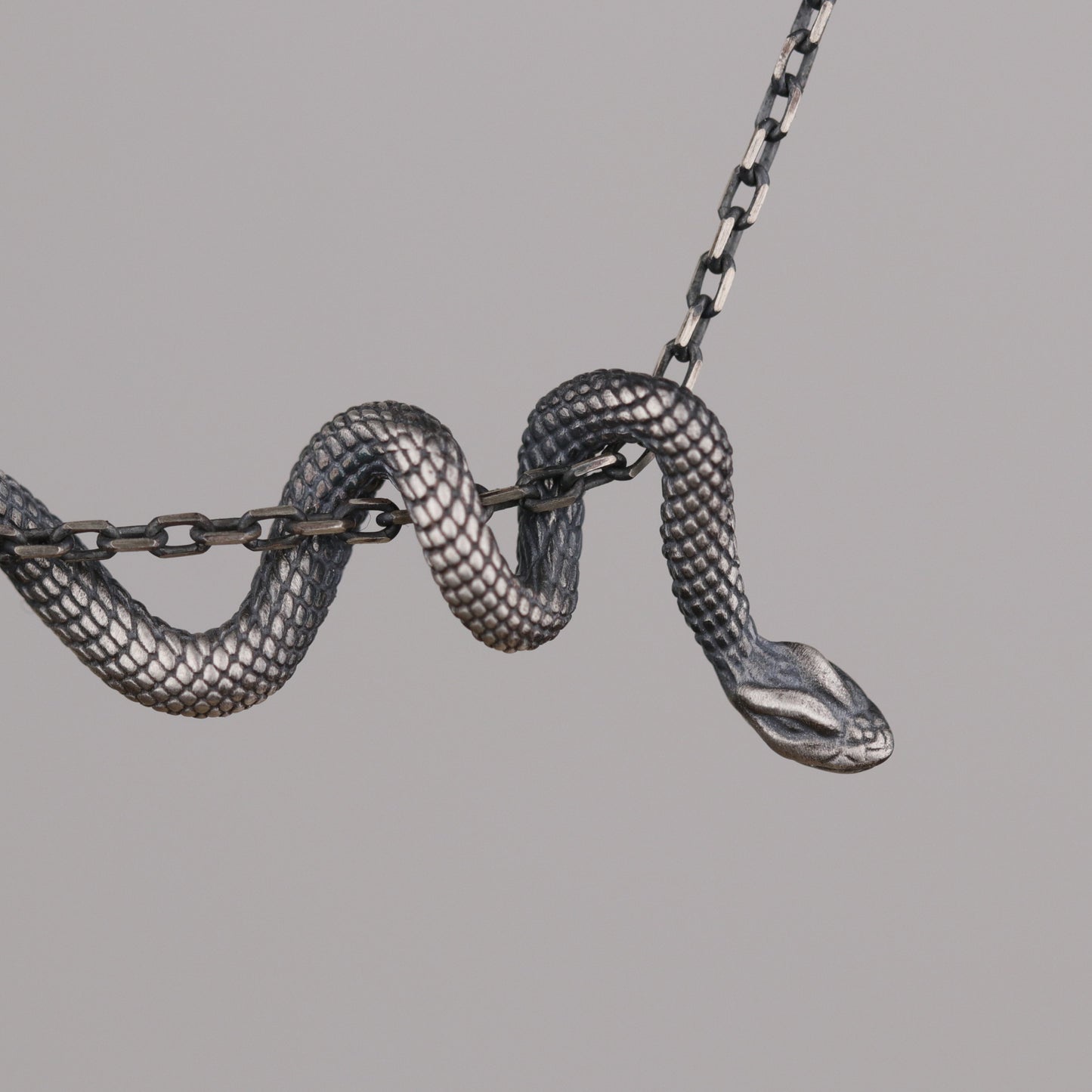 Yılan 925 Gümüş Altın Kaplama Kolye