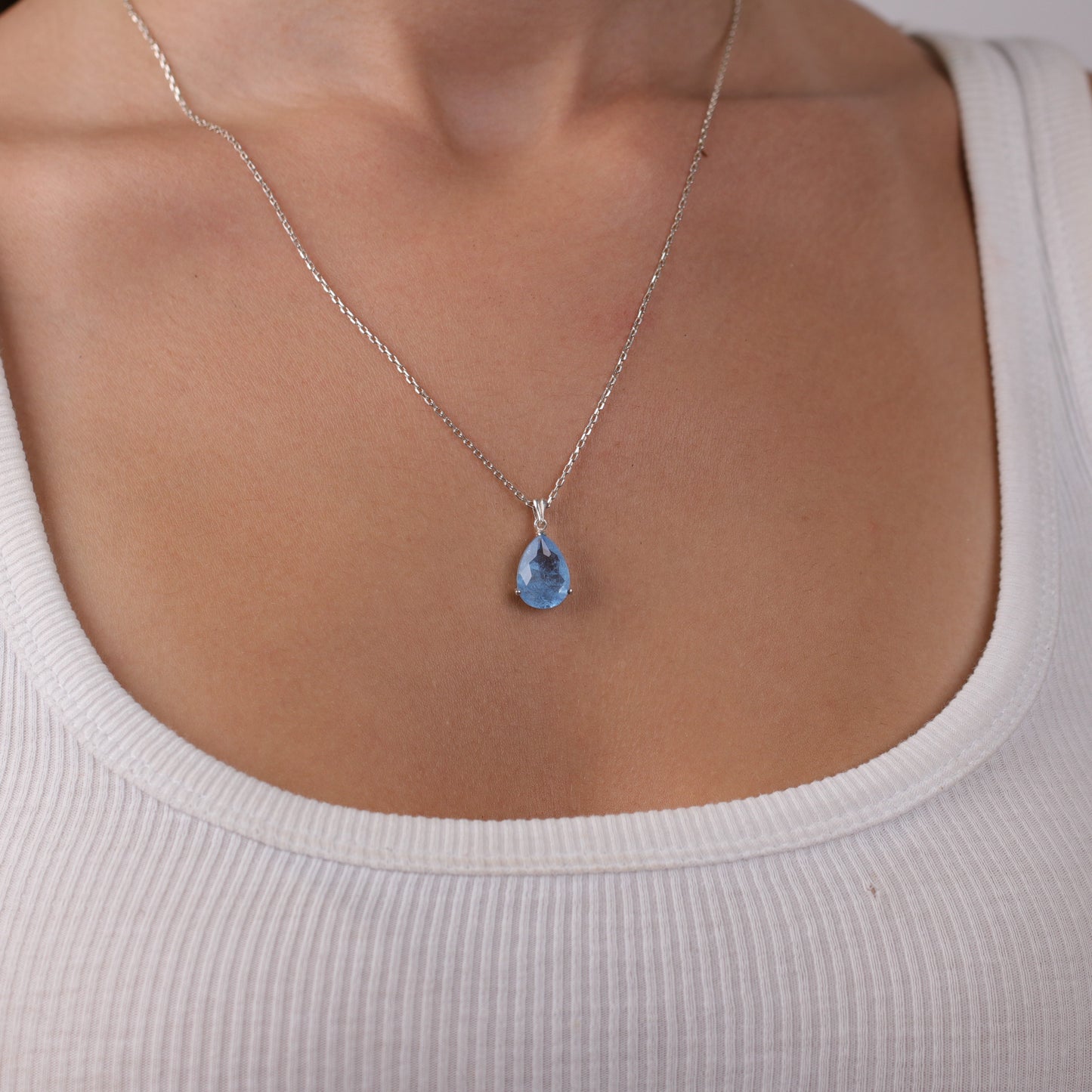 Damla Garnet 925 Gümüş Kolye