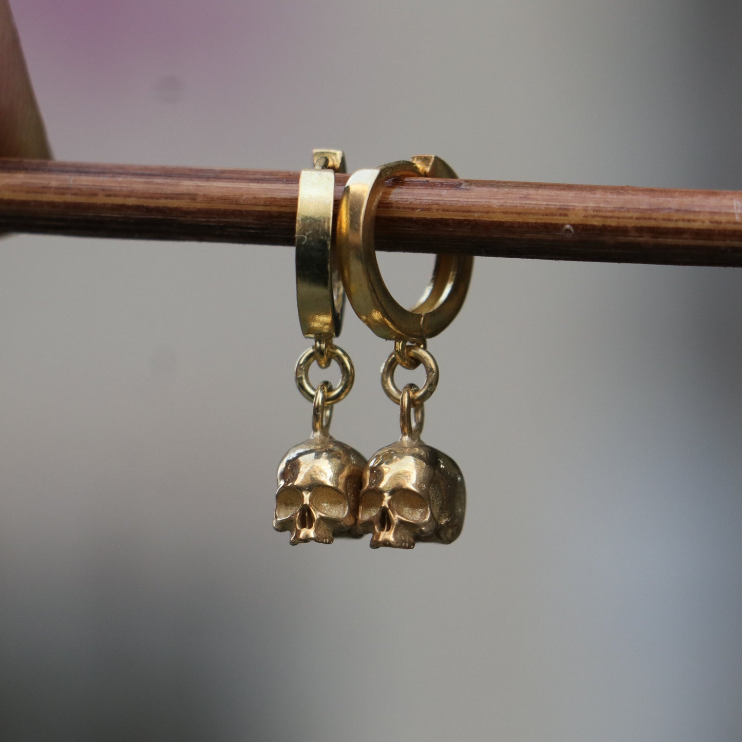 Mini Mini Skull 925 Silver Earrings