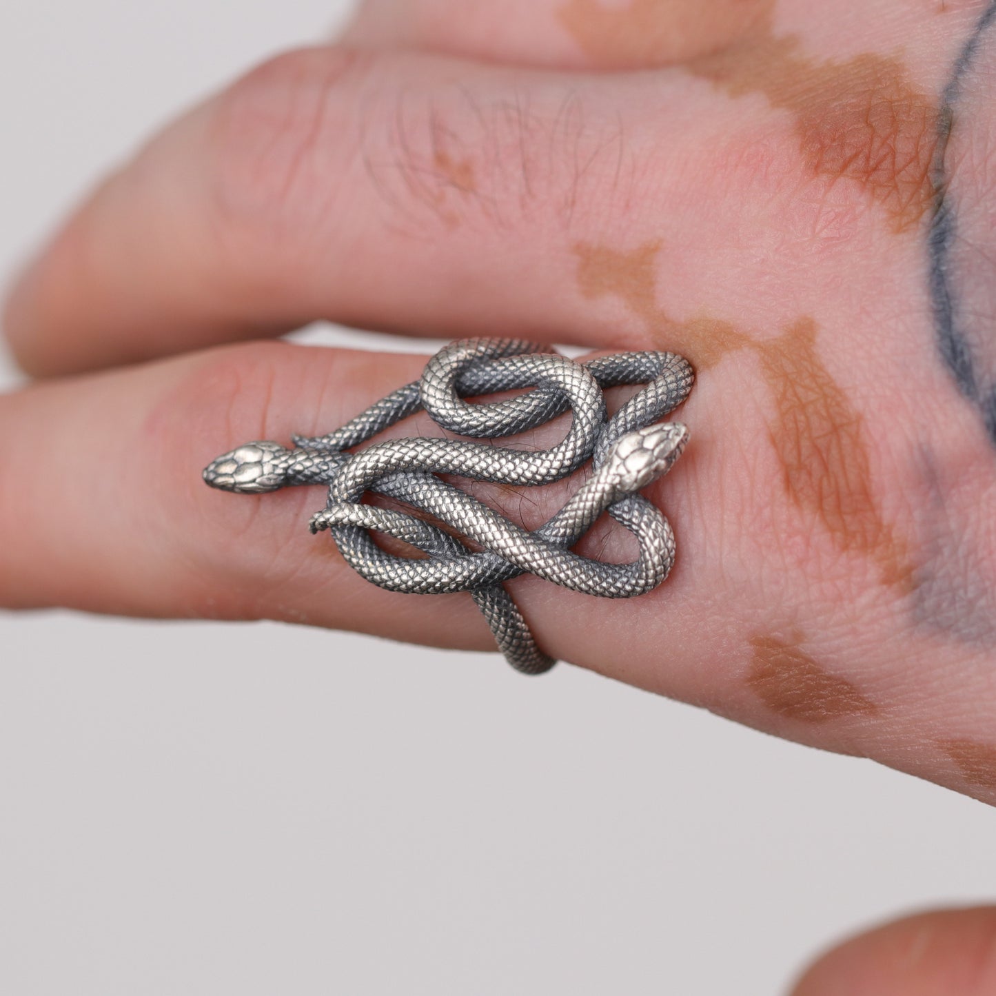 Amber Octopus 925 Silver Ring