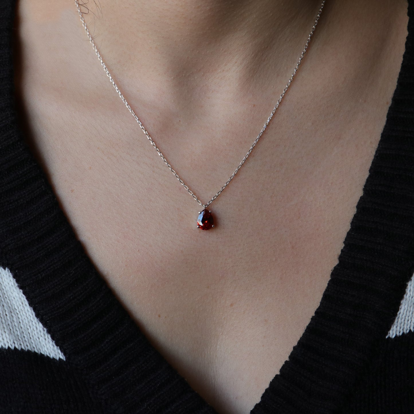 Mini Mini Skull 925 Oxidized Silver Necklace