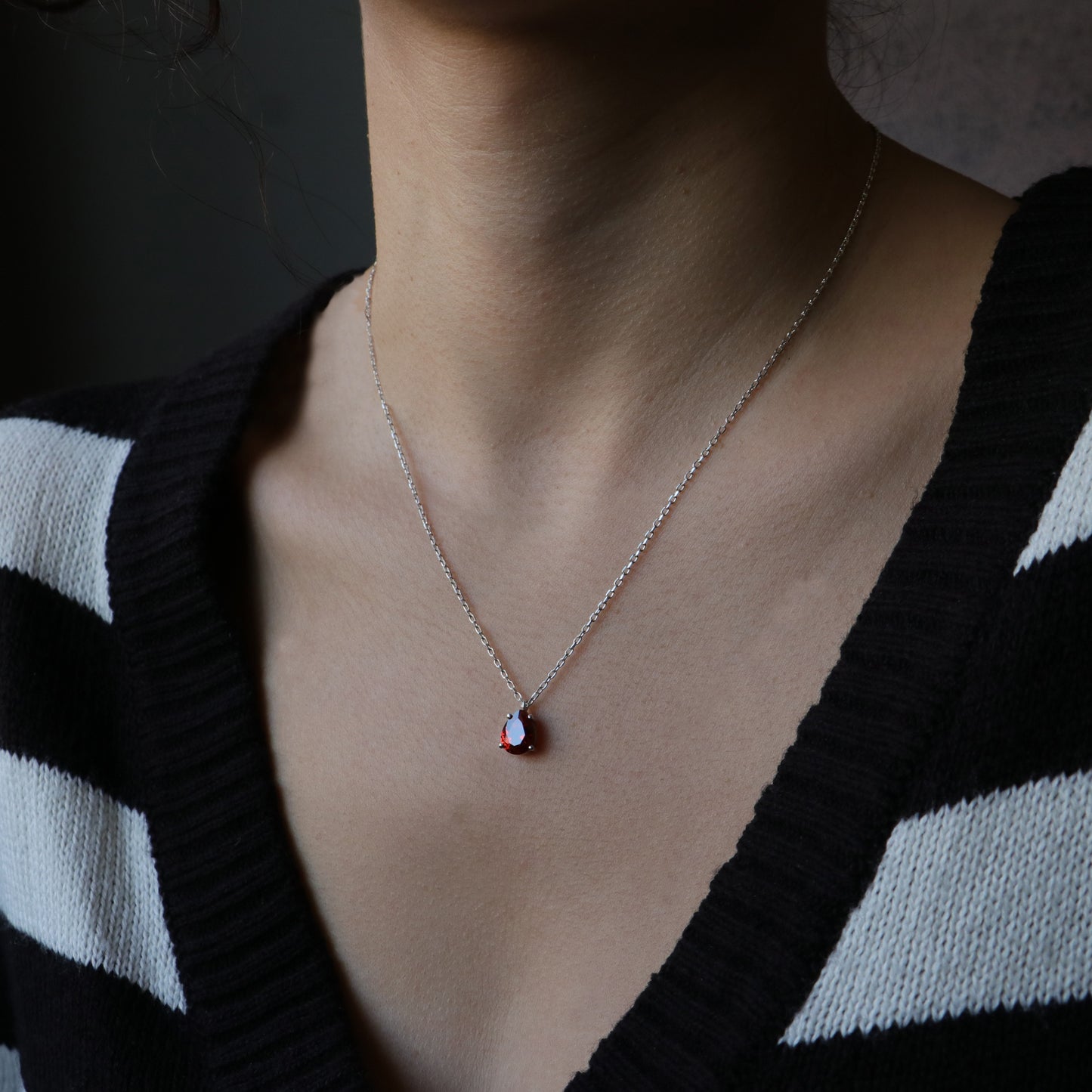 Mini Mini Skull 925 Oxidized Silver Necklace