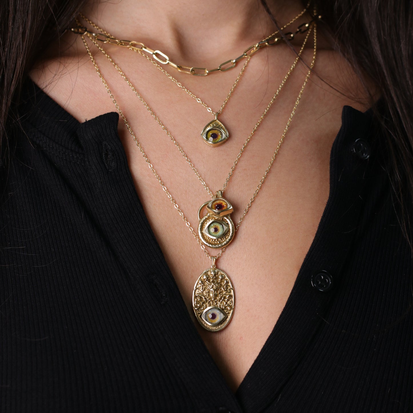 "HECATE'NİN GÖZÜ" | Üçlü Ay Koruma Tılsımı (Gümüş & Pirinç)