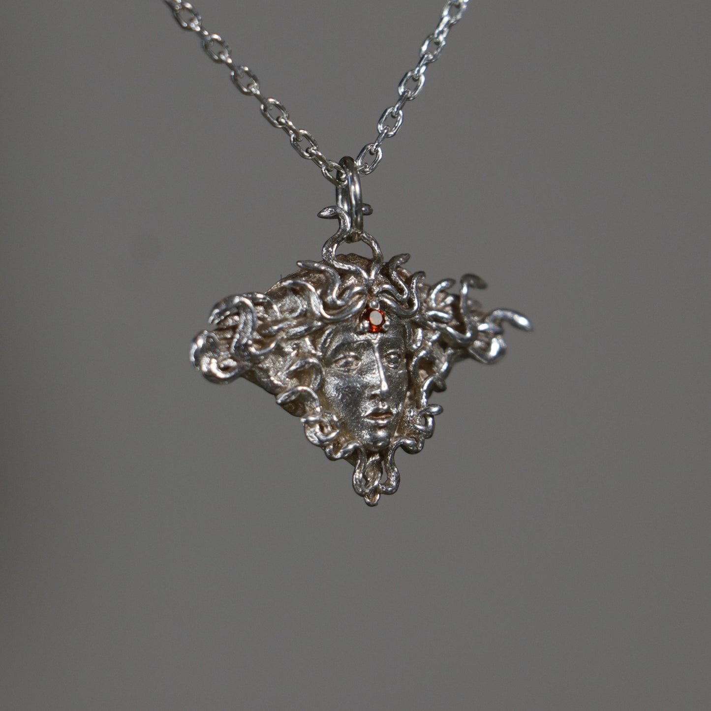 Mini Mini Skull 925 Oxidized Silver Necklace