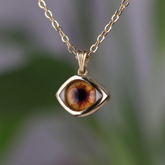 "GÖZCÜ" | Her An Koruyan Gerçekçi Ela Göz Kolye (Pirinç & 925 Gümüş)